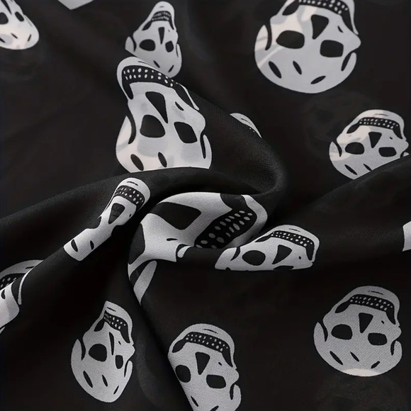 SHEER SKULLS ☠️ | Black & White Skull Print | Scarf (Brand New!) 💕✨ - Picture 4 of 12